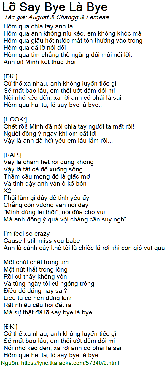 Chết rồi mình đã nói chia tay