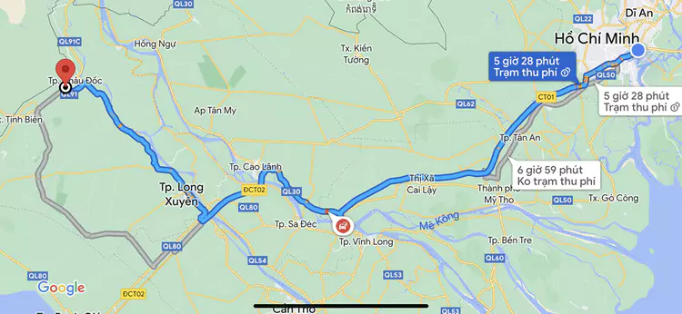 Chỉ Đường Đi Chùa Bà Châu Đốc An Giang