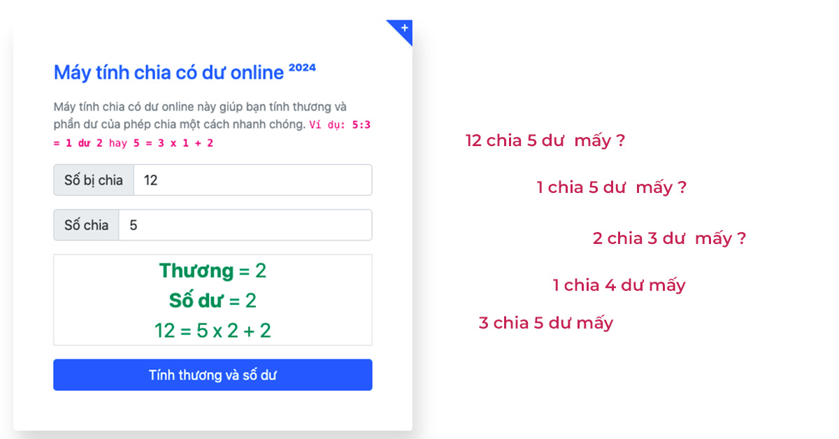 Chia Lấy Phần Dư Online
