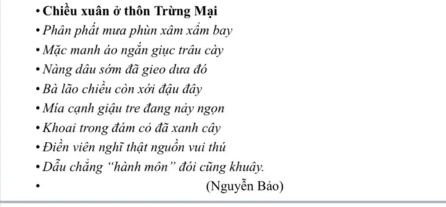 Chiều Xuân Ở Thôn Trừng Mại