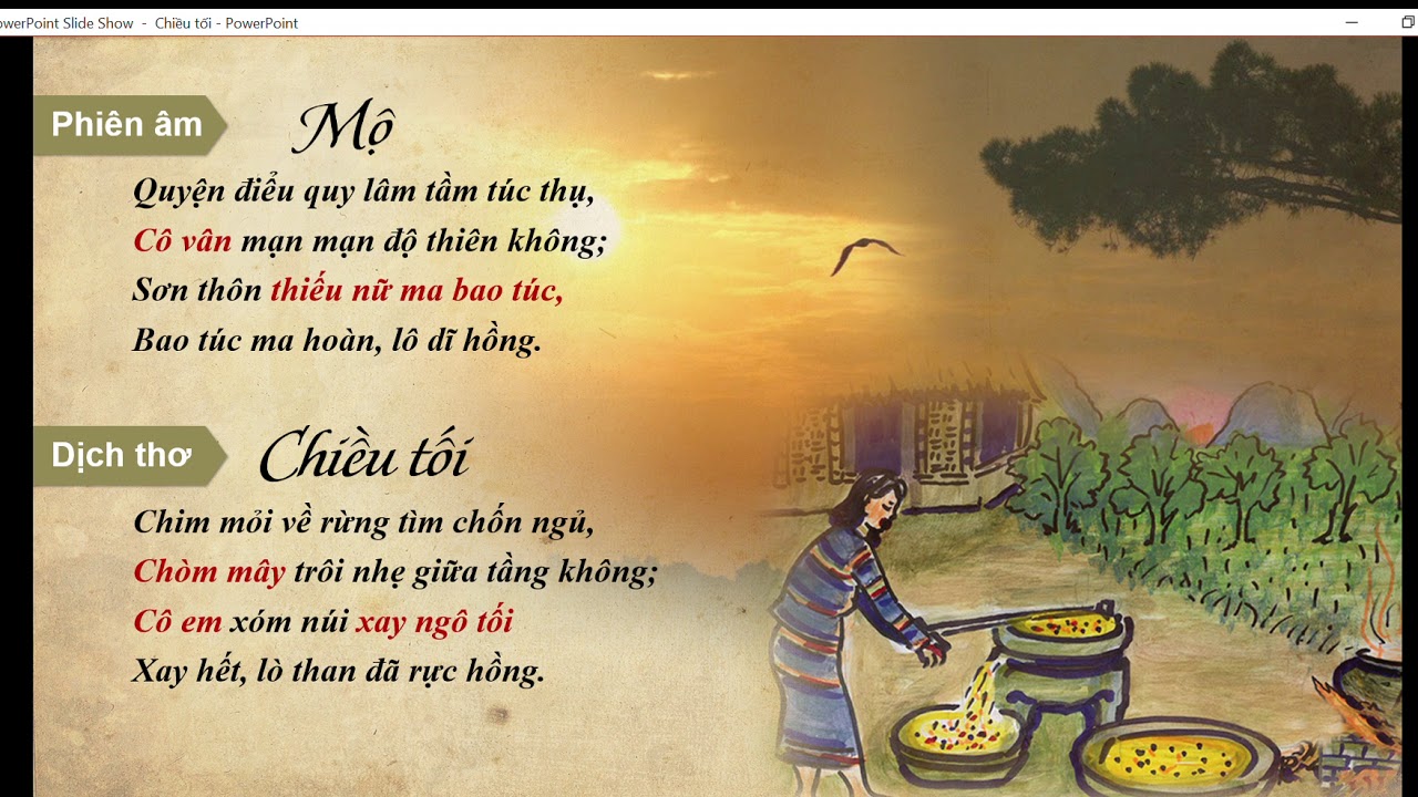 Chim mỏi về rừng tìm chốn ngủ