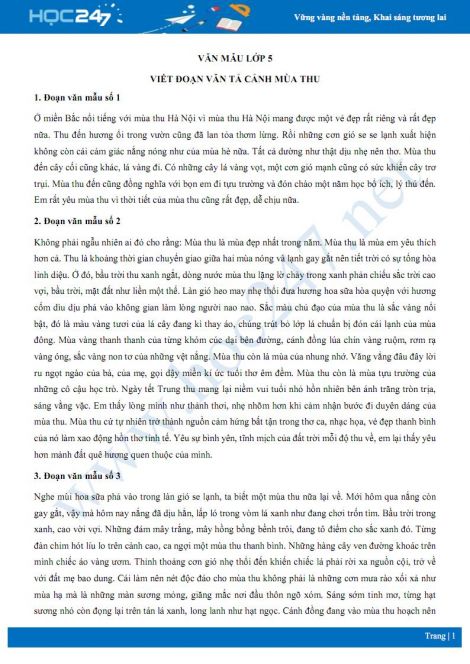 Chính tả mùa thu lớp 5 Gallery 2