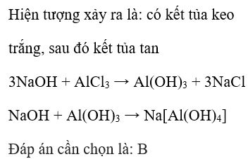 Cho NaOH dư vào AlCl3