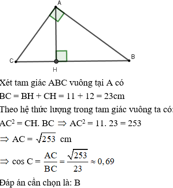Tam giác ABC vuông tại A, đường cao AH