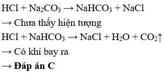 Cho từ từ Na2CO3 vào HCl