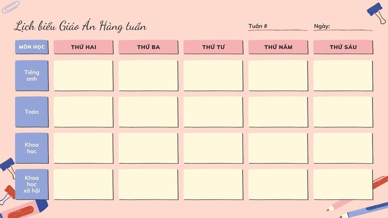 Cách Vẽ Thời Khóa Biểu Đẹp Gallery 1