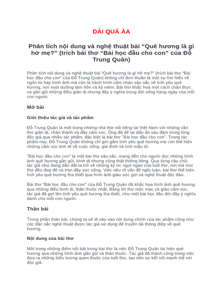 Phân tích bài học đầu cho con: Hướng dẫn chi tiết cho cha mẹ Gallery 1