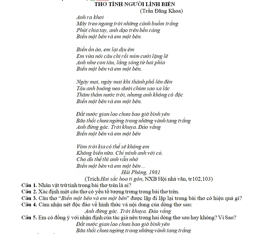Thơ Tình Người Lính Biển Phân Tích Gallery 1