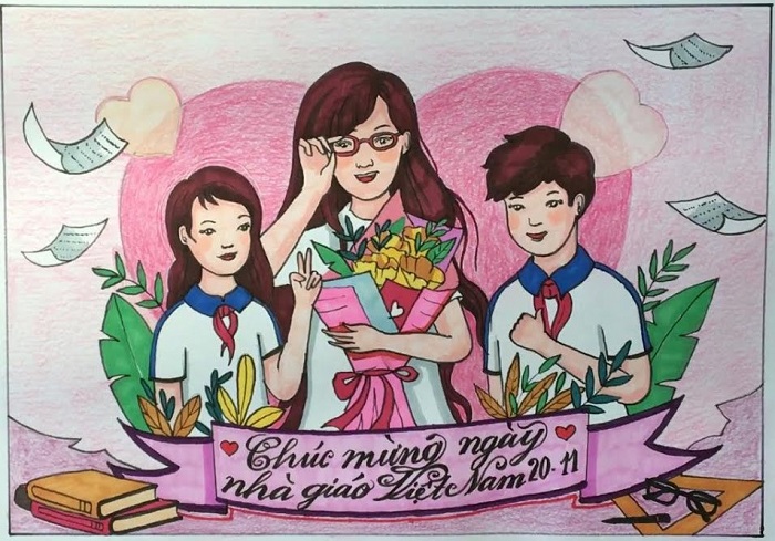 Vẽ tranh 20/11 lớp 8: Ý tưởng và cách vẽ đẹp nhất Gallery 1