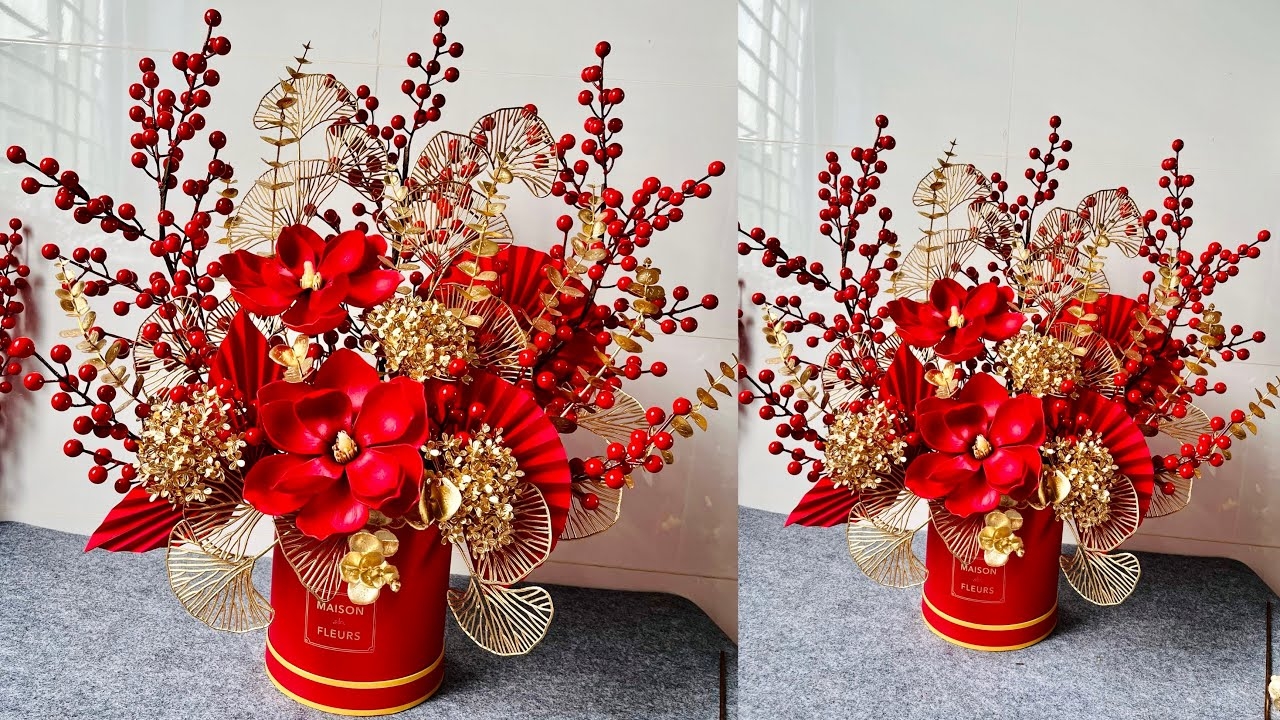 Cách Cắm Cành Đào Đông Đỏ Gallery 2