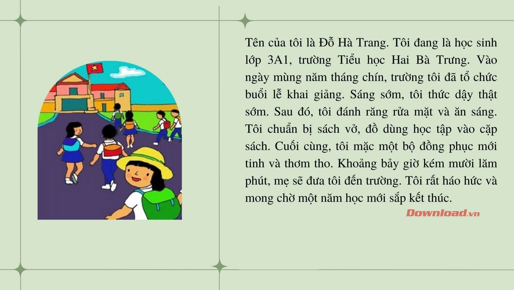 Viết một đoạn văn kể về việc em chuẩn bị đi khai giảng Gallery 1