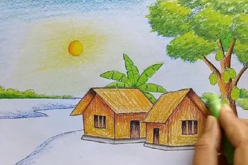 Cách Vẽ Đồng Lúa Chín Vàng Đơn Giản Gallery 1