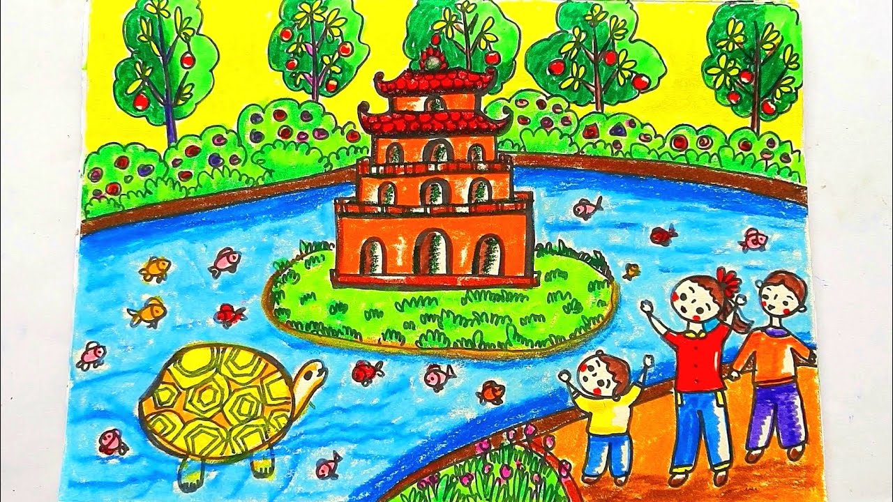 Cách Vẽ Hồ Gươm Đơn Giản Gallery 1