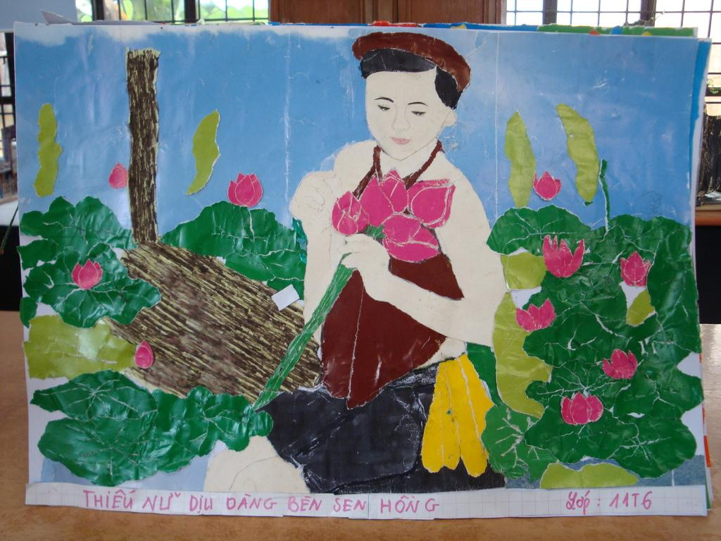 Xé dán tranh phong cảnh làng quê Gallery 1