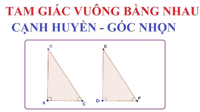 Chứng minh hai tam giác vuông bằng nhau