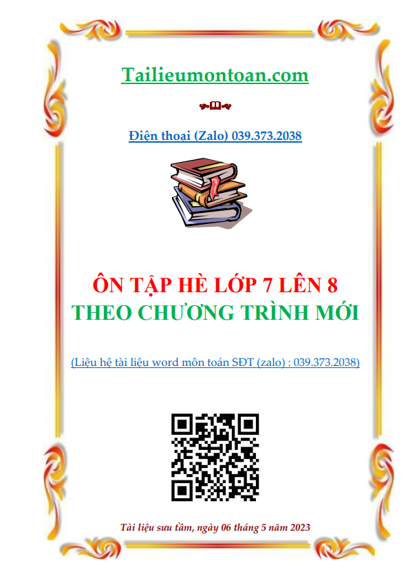 Ôn tập hè lớp 7 lên 8 môn Toán có đáp án Gallery 1