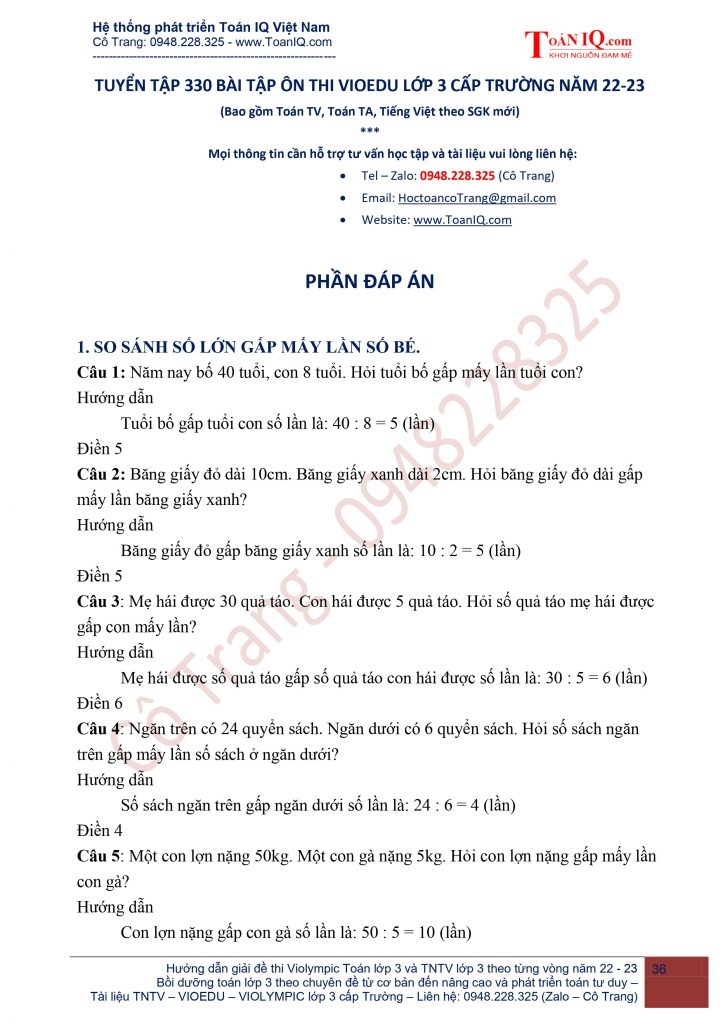 VioEdu Toán Lớp 3 Kì 1: Tổng Hợp Kiến Thức & Bài Tập Gallery 1
