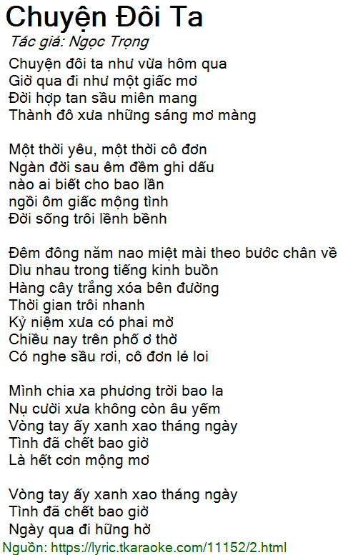 Chuyện Đôi Ta Lời