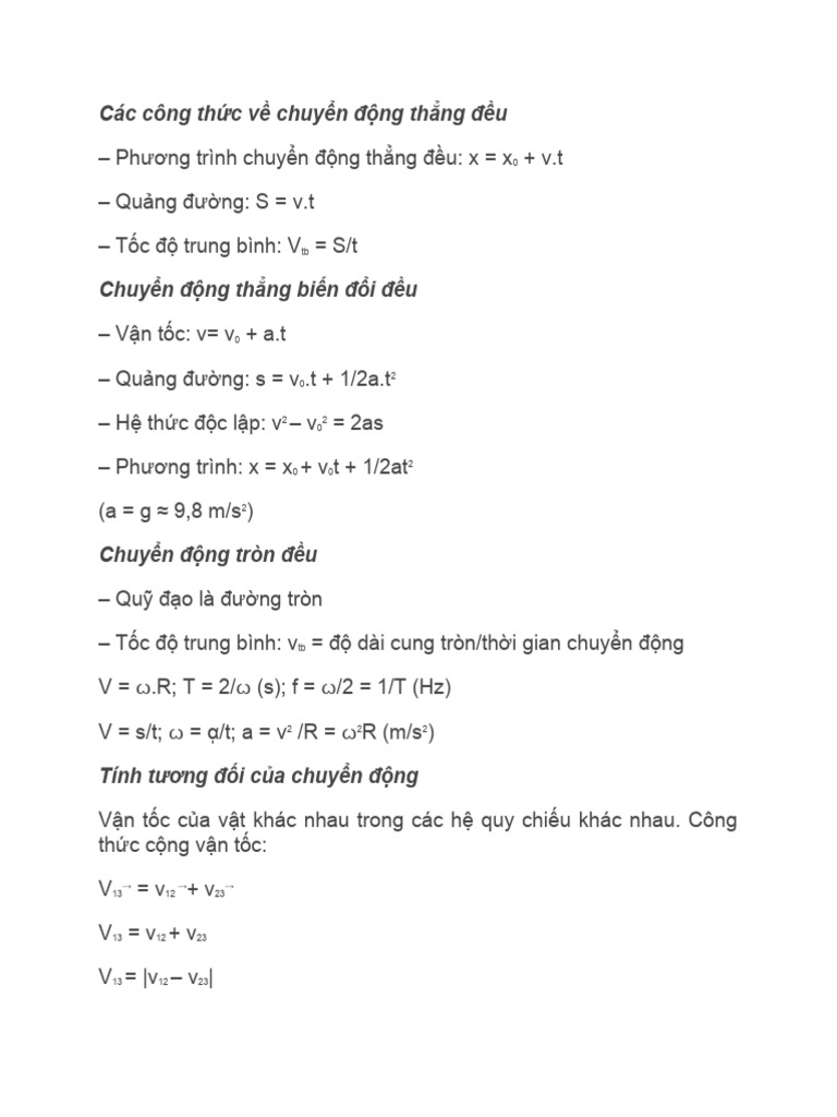 Công Thức Vật Lý Đại Cương 1 Gallery 1