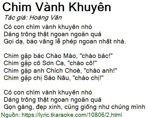 Có Con Chim Vành Khuyên Nhỏ