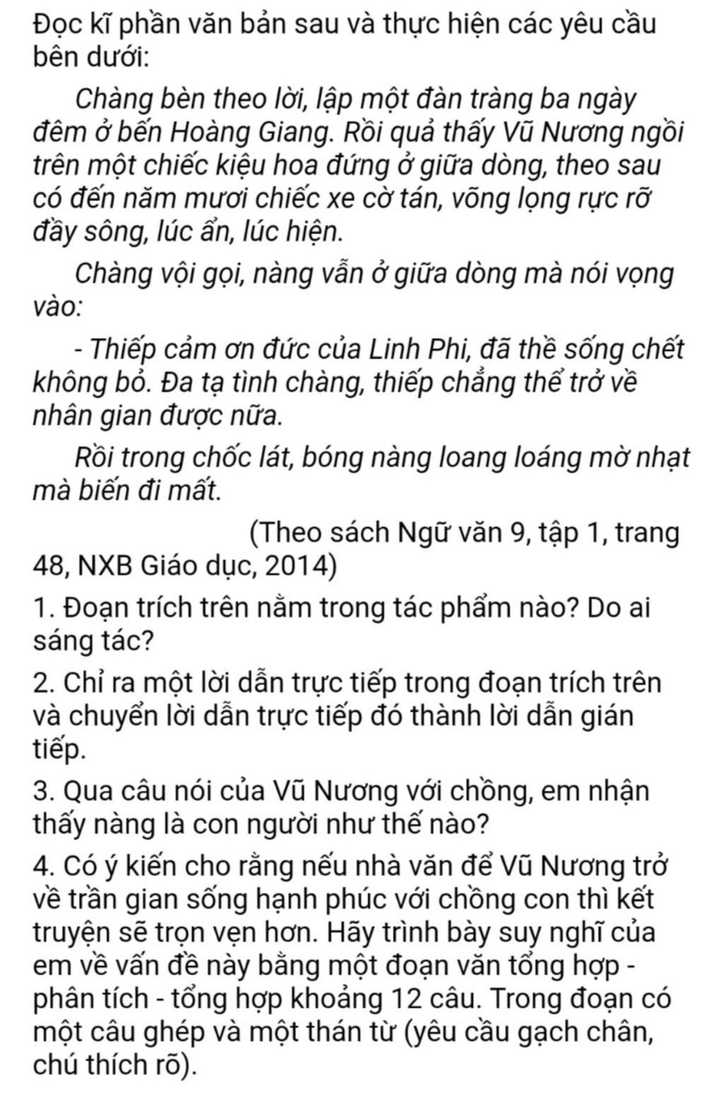 Nếu Nhà Văn Để Vũ Nương Trở Về Trần Gian Sống Hạnh Phúc Với Chồng?