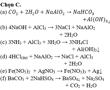 Phản ứng CO2 + NaAlO2 dư