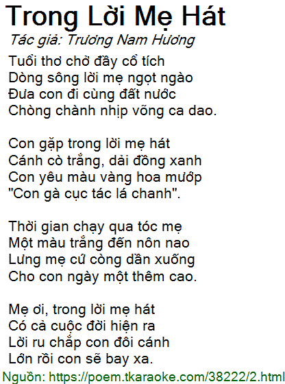 Con Gặp Trong Lời Mẹ Hát