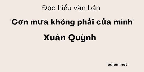 Cơn Mưa Không Phải Của Mình Đọc Hiểu