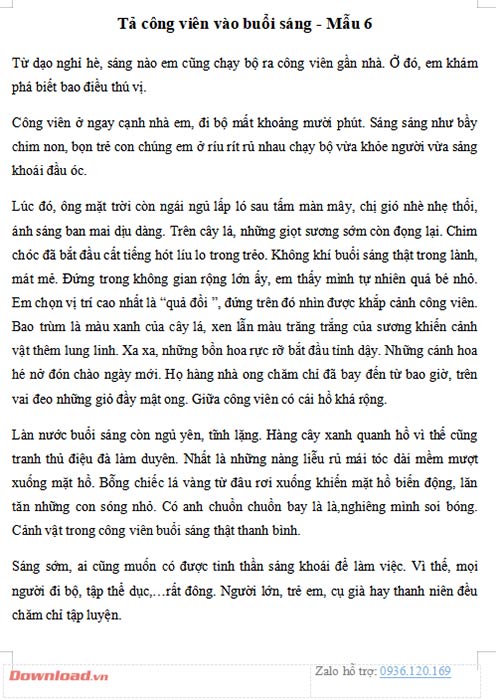 Tả Buổi Sáng Ở Công Viên Gallery 2