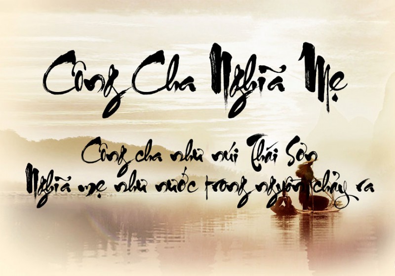 Công Cha Như Núi Thái Sơn Nghĩa Mẹ Như Nước Trong Nguồn Chảy Ra Một Lòng Thờ Mẹ Kính Cha Gallery 2