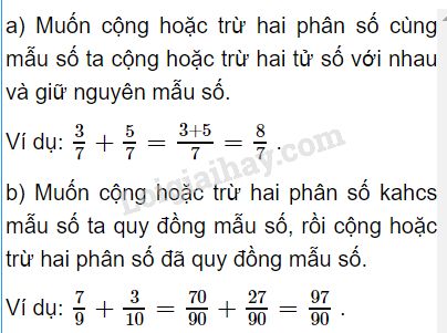 Phép Cộng và Phép Trừ Hai Phân Số Gallery 1