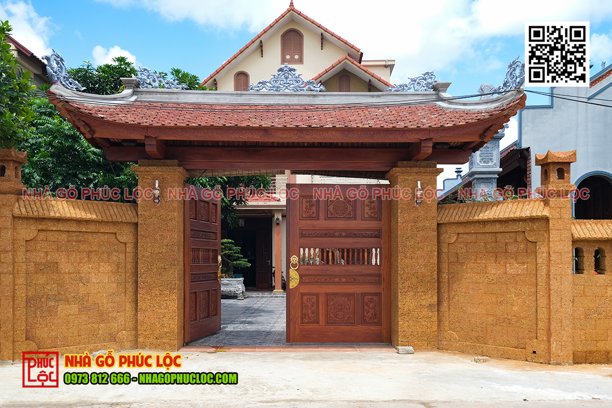 Cổng Nhà Gỗ Đẹp - Sang Trọng Và Bền Vững