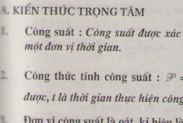 Công suất là gì lớp 8?