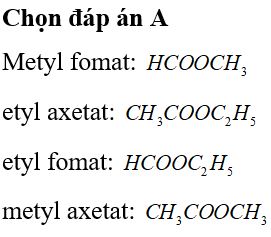Công thức của etyl fomat