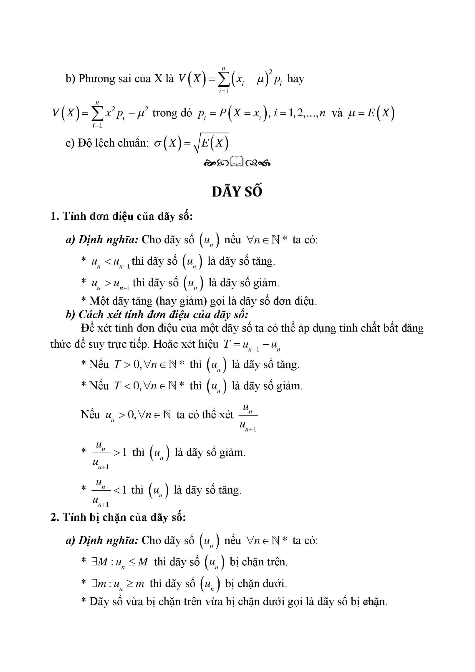 Công thức dãy số lớp 11