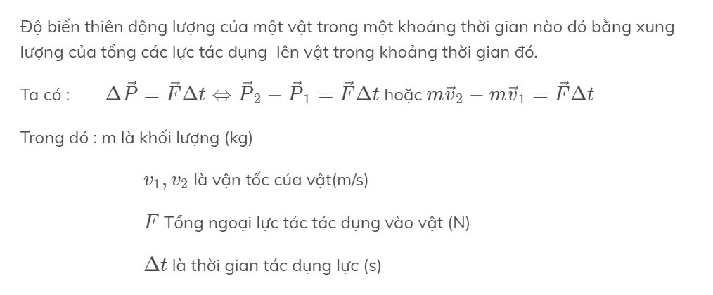 Công thức độ biến thiên động lượng Gallery 2