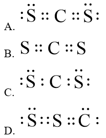Công thức Lewis của CS2