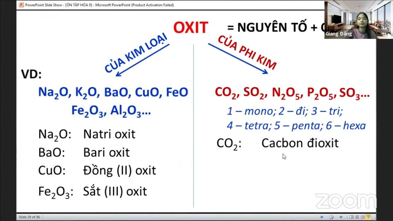 Công thức oxit của kim loại kiềm