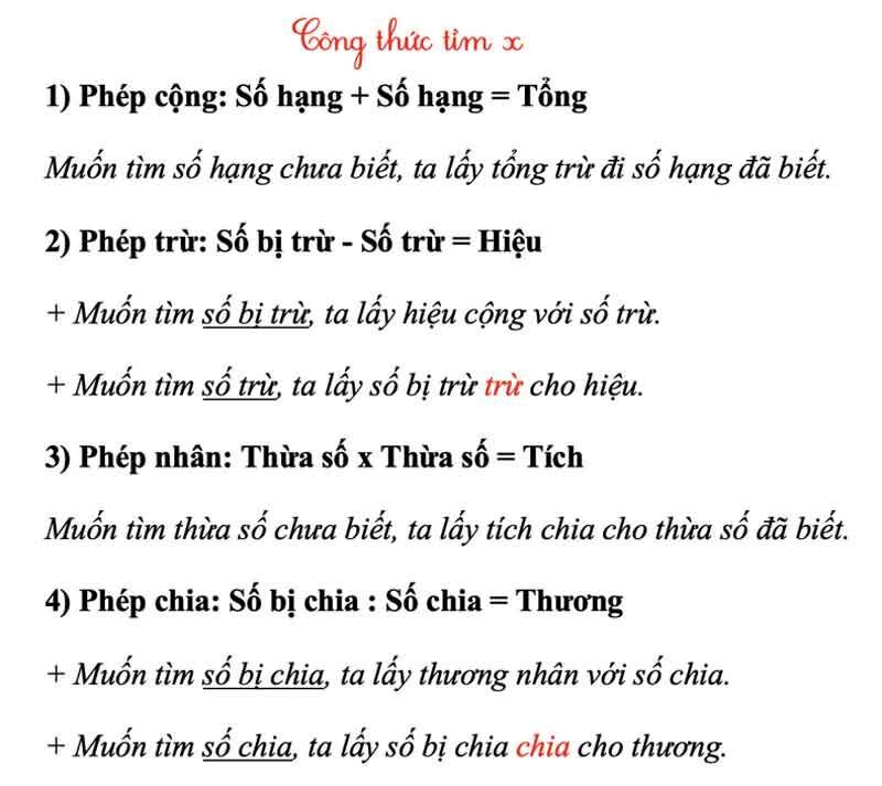 Công thức tìm x lớp 2 Gallery 2