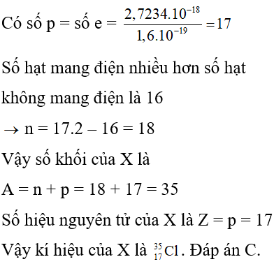 Công thức tính điện tích hạt nhân