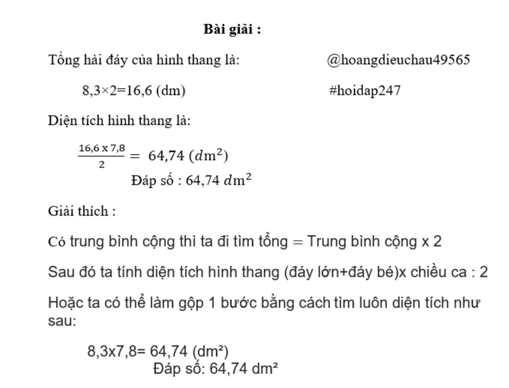 Tính diện tích hình thang Gallery 1