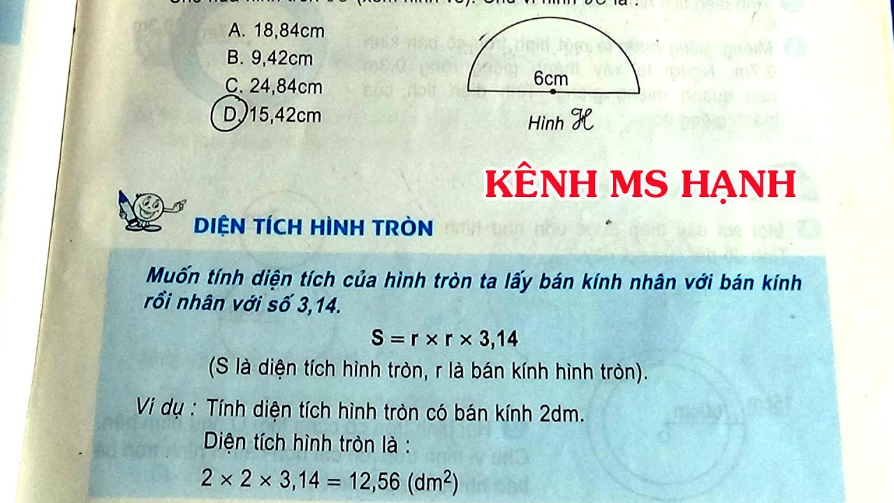 Toán lớp 5 trang 100: Diện tích hình tròn Gallery 1