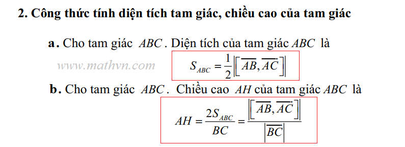 Tính Diện Tích Tam Giác Theo Vecto Gallery 1