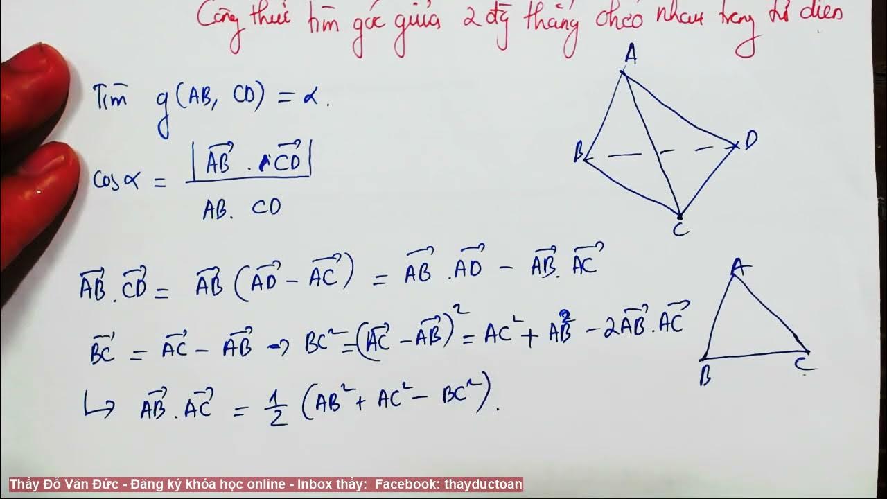 Công thức tính góc giữa hai đường thẳng