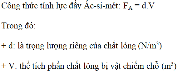 Công thức tính lực đẩy Ác-si-mét Gallery 2