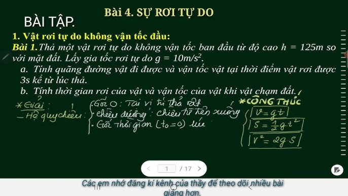 Công thức tính lực rơi tự do từ trên cao xuống Gallery 2