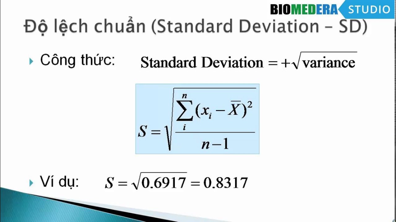Công thức tính phương sai trong xác suất thống kê