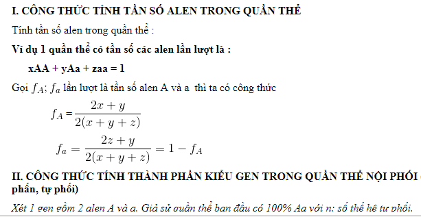 Công thức tính tần số alen Gallery 2
