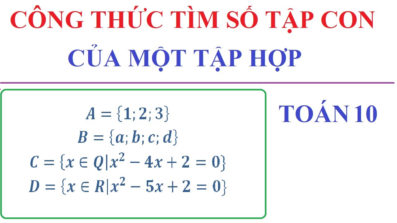 Công thức tính tập hợp con