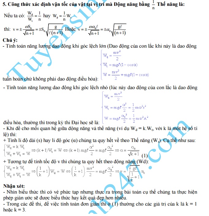 Công thức tính thế năng của con lắc đơn Gallery 2